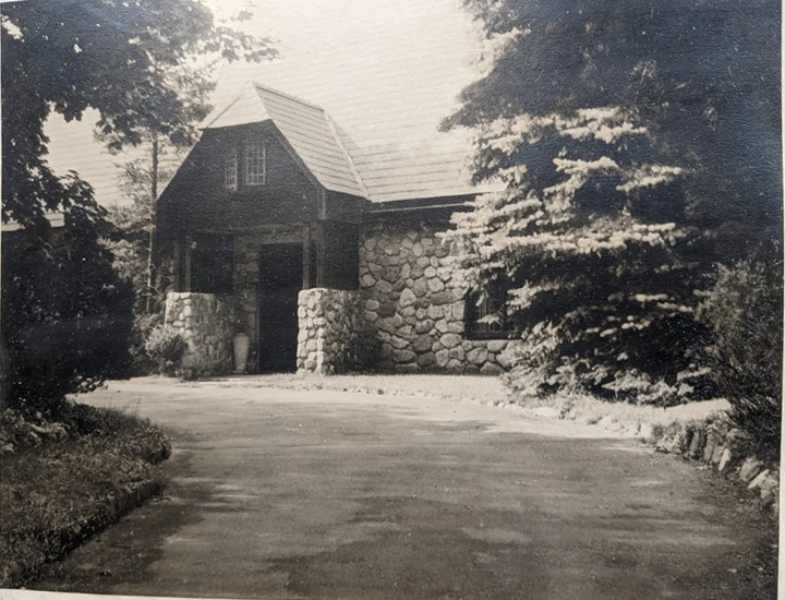Historic photograph of the stone home